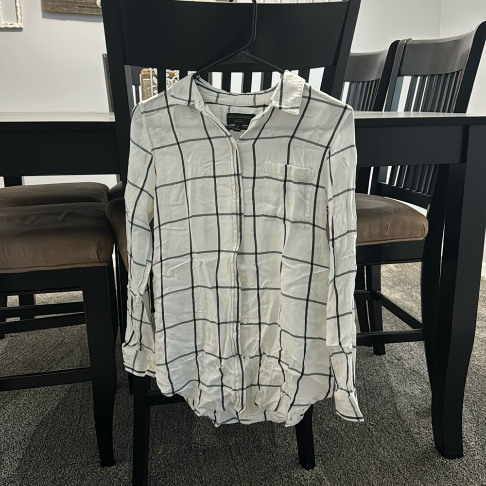 Banana Republic Black & White Flannel